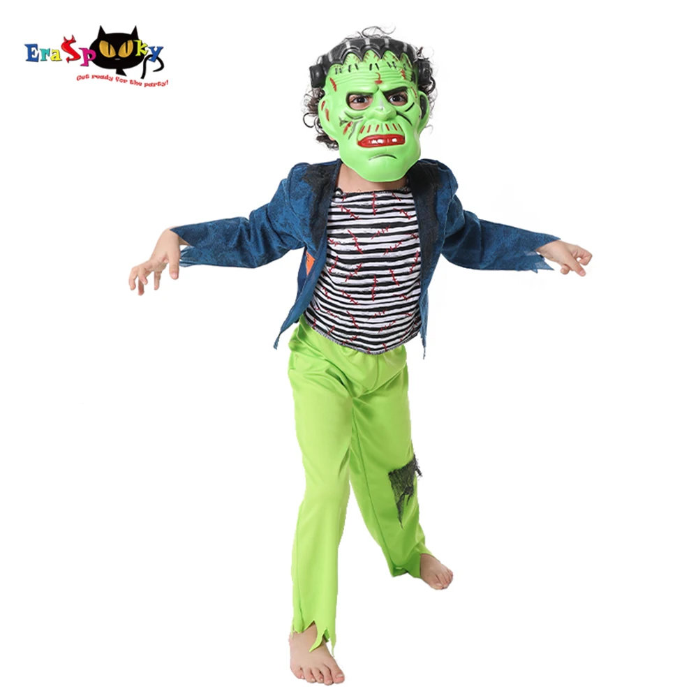Детский костюм на Хэллоуин для косплея зелёного Франкенштейна с героями