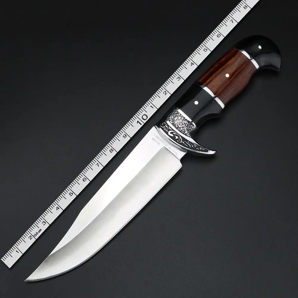 

Outdoor Camping Hunting Knife Survival Tool Wooden Handle Knives High Hardness Stainless Steel Straight Knife