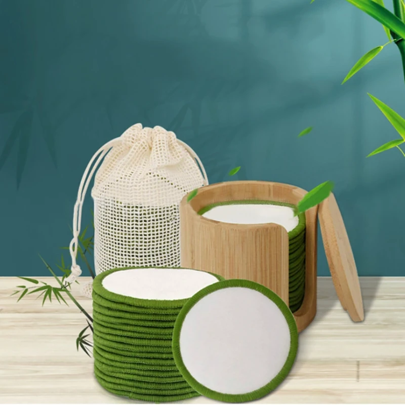 

16/20Pcs Reusable Bamboo Fiber Pads Washable Makeup Remover Pad Soft Face Skin Cleaner Facial Cleaning Beauty Tool