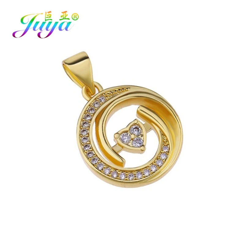 Juya Micro Pave Циркон золото/серебро/розовое золото Любовь Подвеска в виде сердца поставки для женщин модные ювелирные изделия