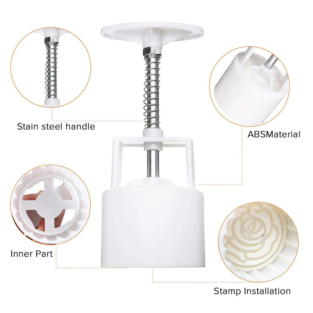 

Kitchen Gadget Mooncake Mold Moon Cake Cookie Mould Cutter Hand Pressure Food Grade Baking Accessories 1 Set Mid-Autumn Festival