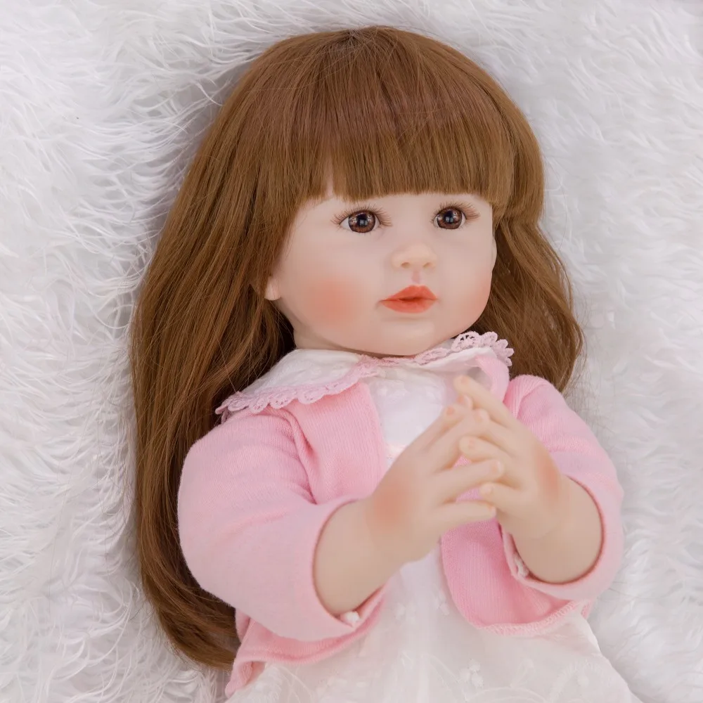 KEIUMI Reborn Baby силиконовая кукла, мягкое тело, 24 дюйма, Кукла Reborn Baby 60 см, розовые длинные волосы Outifi для подарка на день рождения