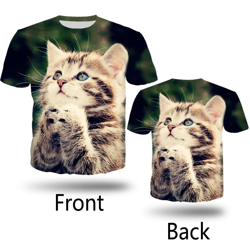 

HX New Summer Funny Animal Pet Cat T-shirt Men Women Fashion 3D Print Tshirt Cool Streetwear T Shirt Hip Hop Tops HX653