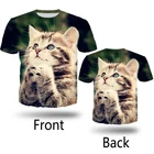 HX Новая летняя футболка с забавным животным котом для мужчин и женщин, модная футболка с 3D принтом, крутая уличная футболка, топы в стиле хип-хоп HX653