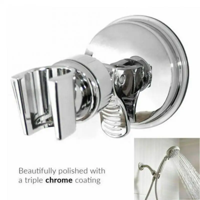 

NEW Punch-free Shower Head Handset Holder Chrome Bathroom Wall Mount Adjustable Suction Bracket Beautifully Polished Brand