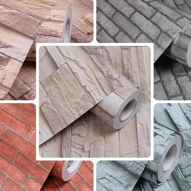 

3D brick background brick retro waterproof self-adhesive wallpaper dormitory dining room wall stickers bedroom living room 10M