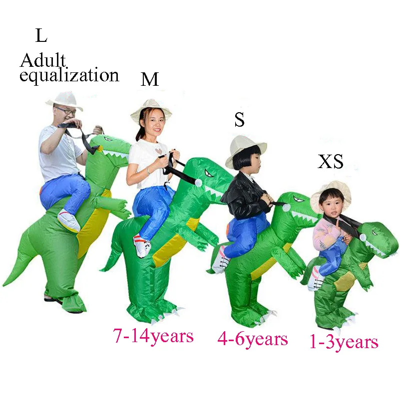 Надувная игрушка Хэллоуин Одежда для косплея зеленый динозавр взрослый костюм