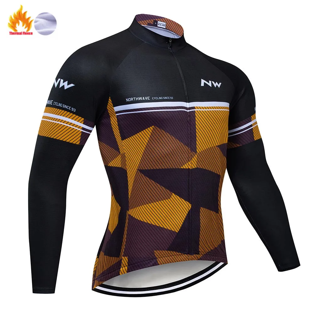 NW Майо Ciclismo MTB Зимняя одежда для велоспорта с длинным рукавом, комплект Джерси, теплая флисовая одежда, одежда для верховой езды, комплект Ropa Ciclismo - Цвет: Winter Jersey