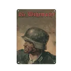Немецкий солдат вермахта, рисунок, металлический жестяной знак, 20 см * 30 см
