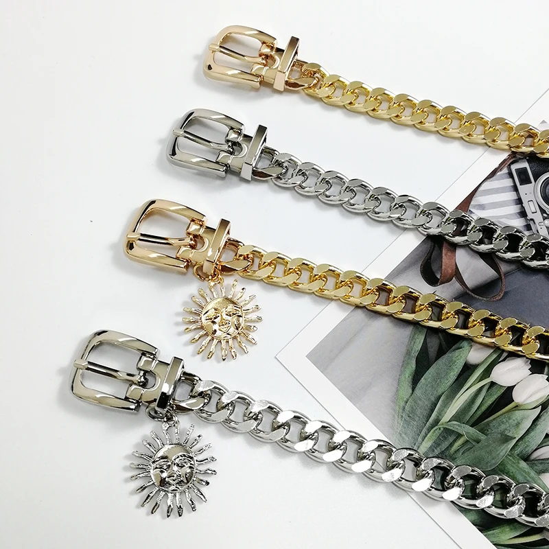 

Silver chain belt sun metal belts for women gothic punk waist ketting riem dress jewelry gold ceinture femme waistband