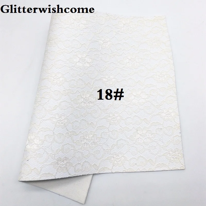 Glitterwishcome 21X29 см A4 размер винил для бантов металлик Синтетическая кожа со стеганым кружевом искусственная кожа листы для бантов, GM093A - Цвет: 18