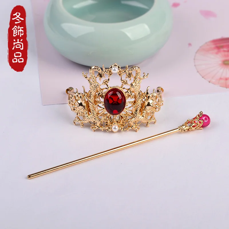 Винтажная корона для волос Hanfu старинные аксессуары классический головной убор