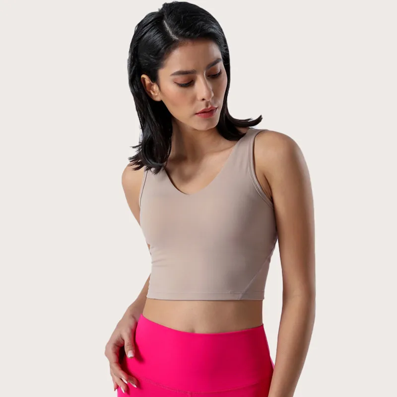 Женский спортивный бюстгальтер без рукавов эластичный облегающий топ для йоги