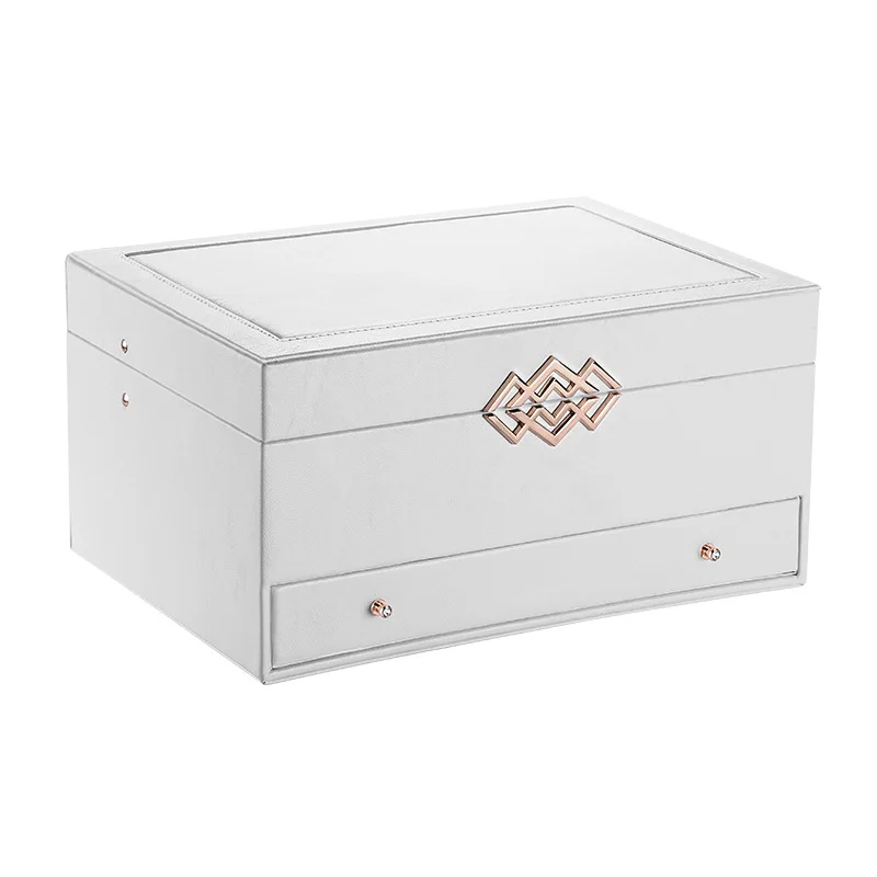 

Simple with A Mirror Jewelry Box European Korean Jewelry Box Multilayer Necklace Jewelry Bracelet Ear Nail Box