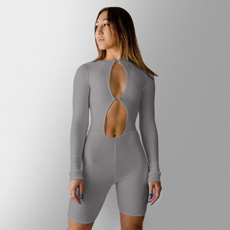 

Cutubly Cut Out Sexy Playsuit Long Sleeve Rompers And Jumpsuits For Women Autumn Winter Women Fashion Streetwear Club Romper
