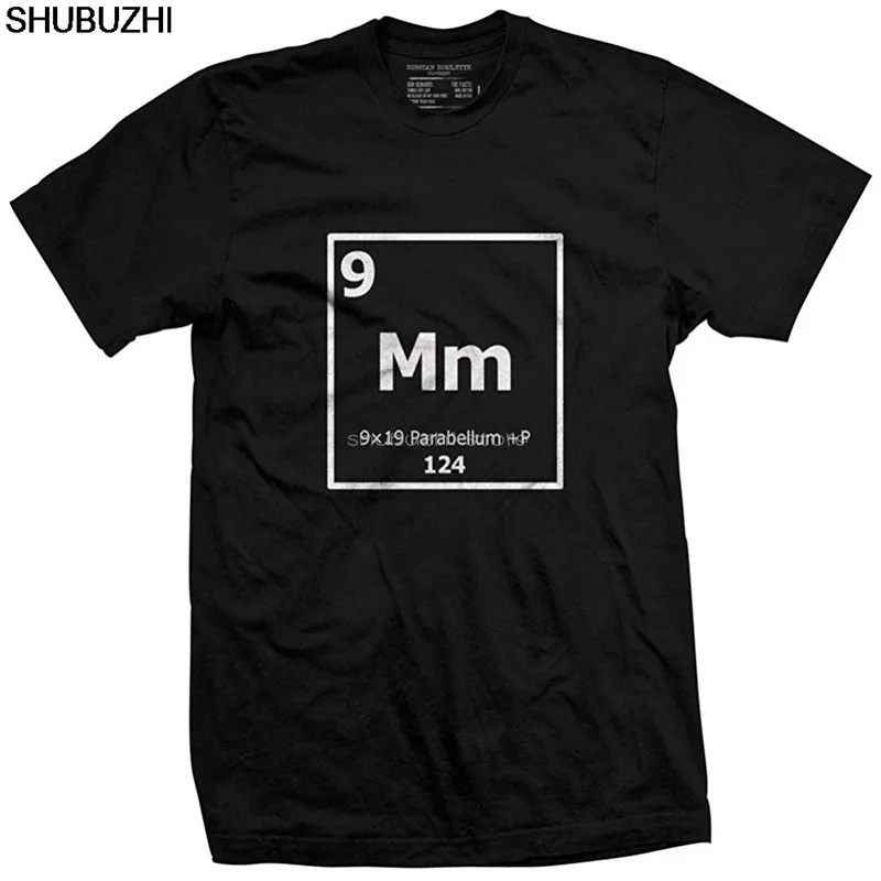 Футболка Скидка 100% хлопок футболка для мужчин одежда пистолет 9 мм Мужская модные