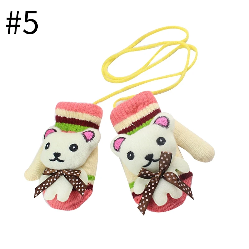 style5 Зимние детские варежки, вязаные перчатки для малышей, Мультяшные перчатки для маленьких девочек и мальчиков, Детские теплые перчатки, детские вещи для новорожденных - Цвет: style5