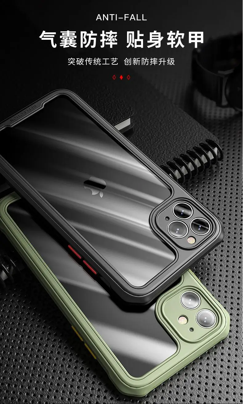 Амортизирующий прозрачный чехол из ТПУ для Apple IPhone 13 12 11 Pro ProMax Mini XR XS Max X 8 7 6 6S Plus SE
