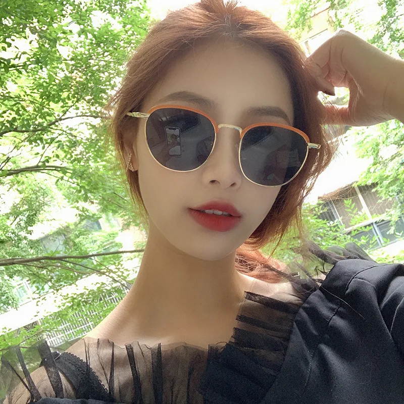 Женские винтажные солнцезащитные очки большие в Корейском стиле с защитой UV400