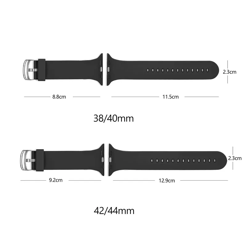 Ремешок сменный из мягкого силикона для apple Watch band Series 1 2 3 42/38 мм браслет на