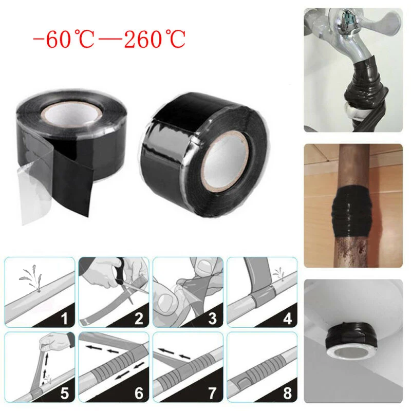 

Adhesive Repair Tape Replacement Black Silicone Accessories Water Stop