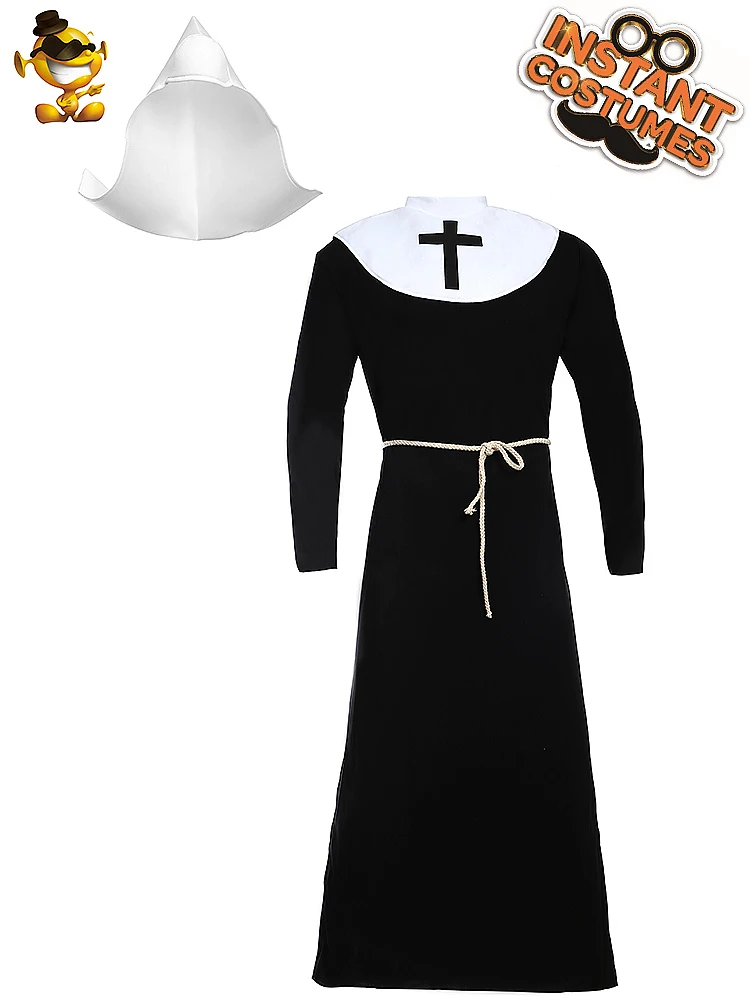 

Carnival Man Adult Christian Costume Christians Cross Believer Suits Devout Friar Roleplay Clothes for Party Costume