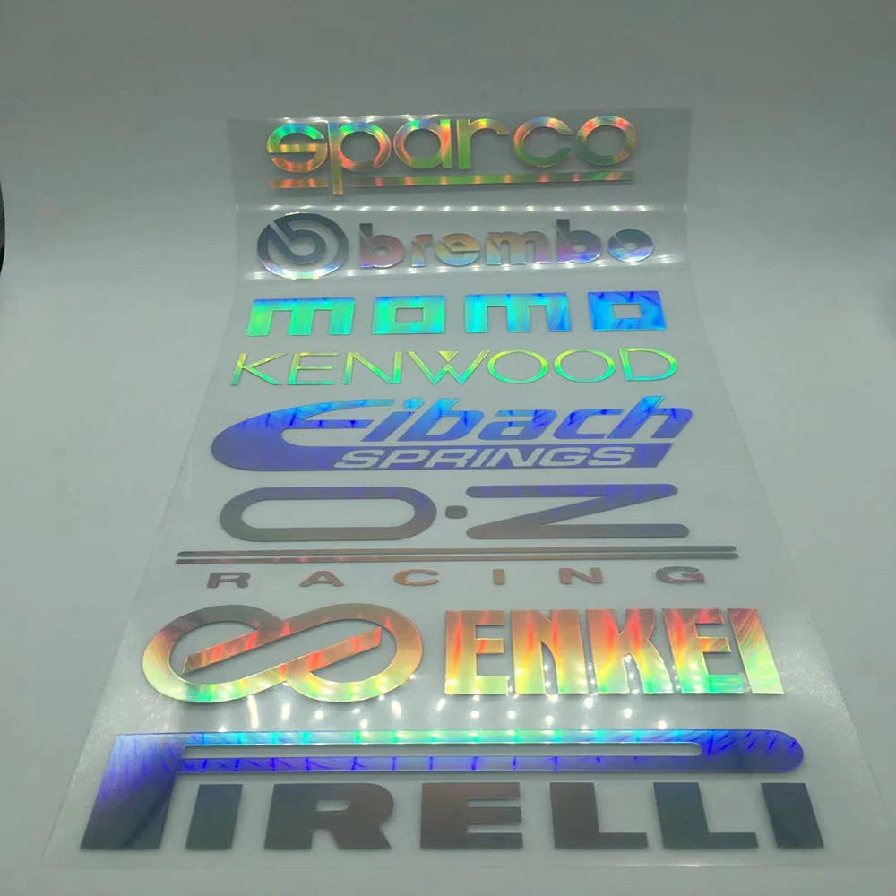 

8Pcs Car Door Stickers Set Sticker Kit Sponsor Technical Reflective Racing Automobiles Exterior Accessories Vinyl Decals