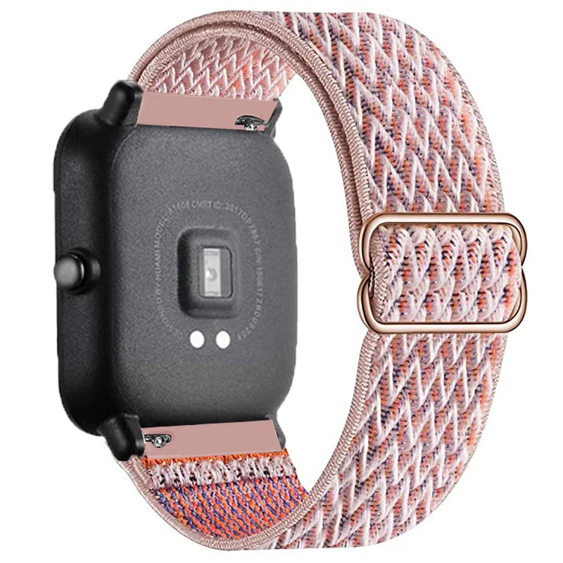 20mm 22mm Elastic Nylon loop strap For Amazfit GTS/2/2e/GTS2 Mini/GTR 42/47mm/GTR2/2e Adjustable belt Bracelet Amazfit bip band