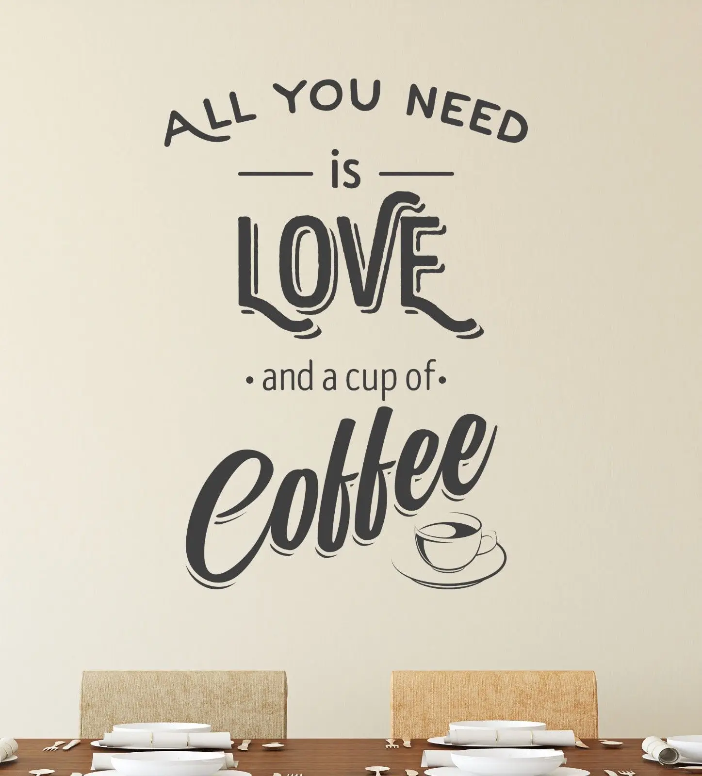 

Все, что вам нужно, это чашка на вынос любви, виниловая оконная наклейка для кафе и магазина, надпись, настенный знак для декора