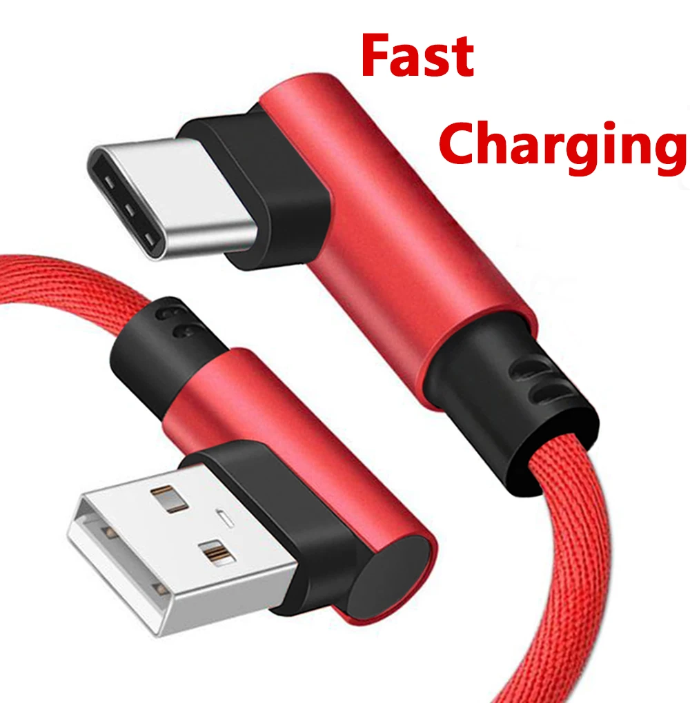 Тип C микро USB мобильный телефон кабель с нейлоновой 90 градусный для передачи