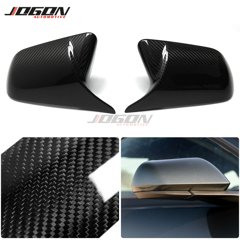 

US Model Car Door Side Wing Rearview Mirror Cap Case Shell Cover Trim Real Dry Carbon Fiber For Ford Mustang 2015-2019 LHD