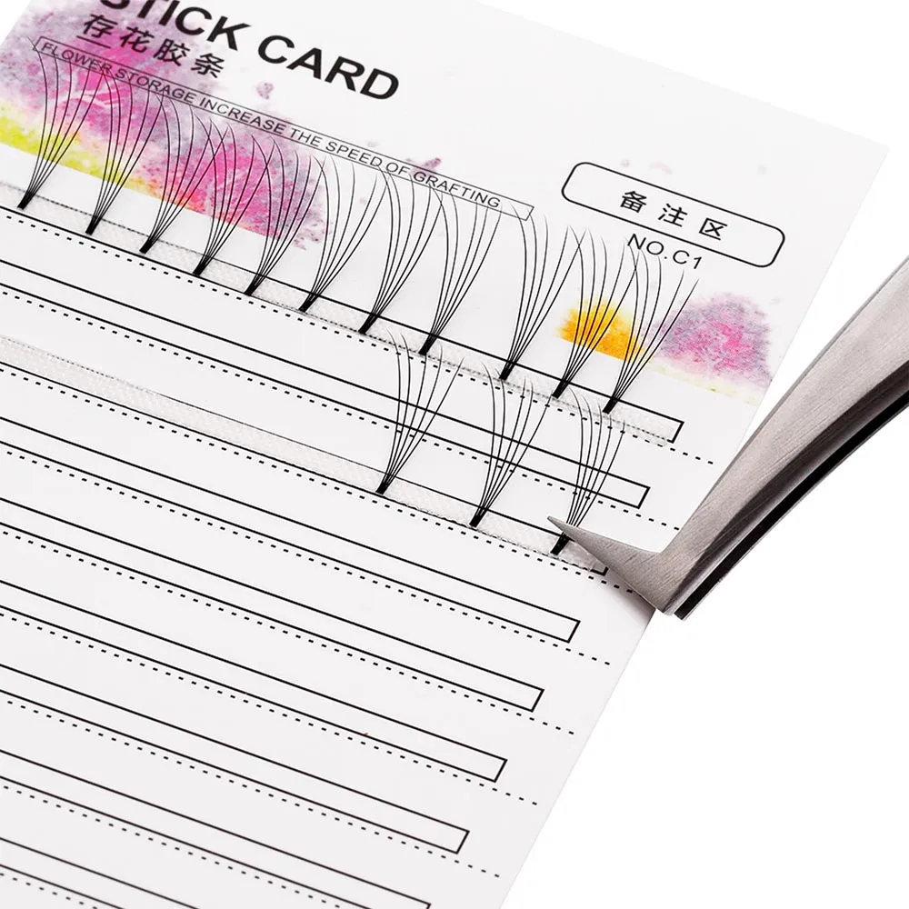 Палетка для наращивания ресниц 10 шт. готовых вееров клейкая лента объема