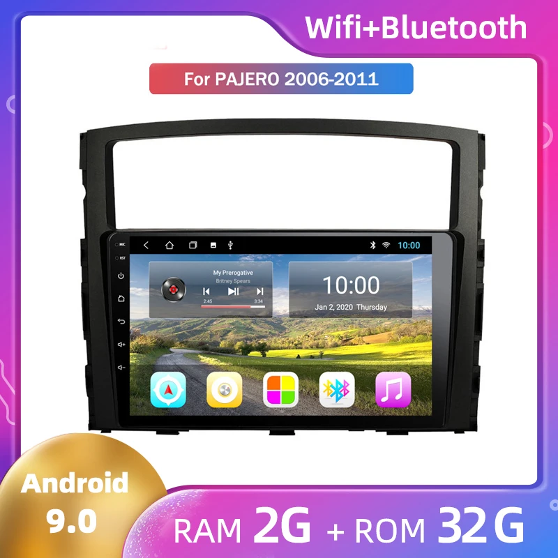 Для Mitsubishi Old Pajero 2006 2007 2008 2009 2010 2011 GPS навигация Zksoftware большой экран Автомобильный