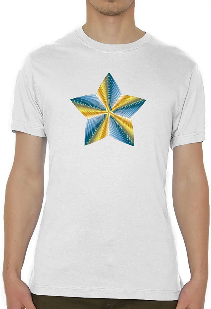 

Cosmic Zest Blue and Yellow Artwork Top Crew Neck Men's T-Shirt