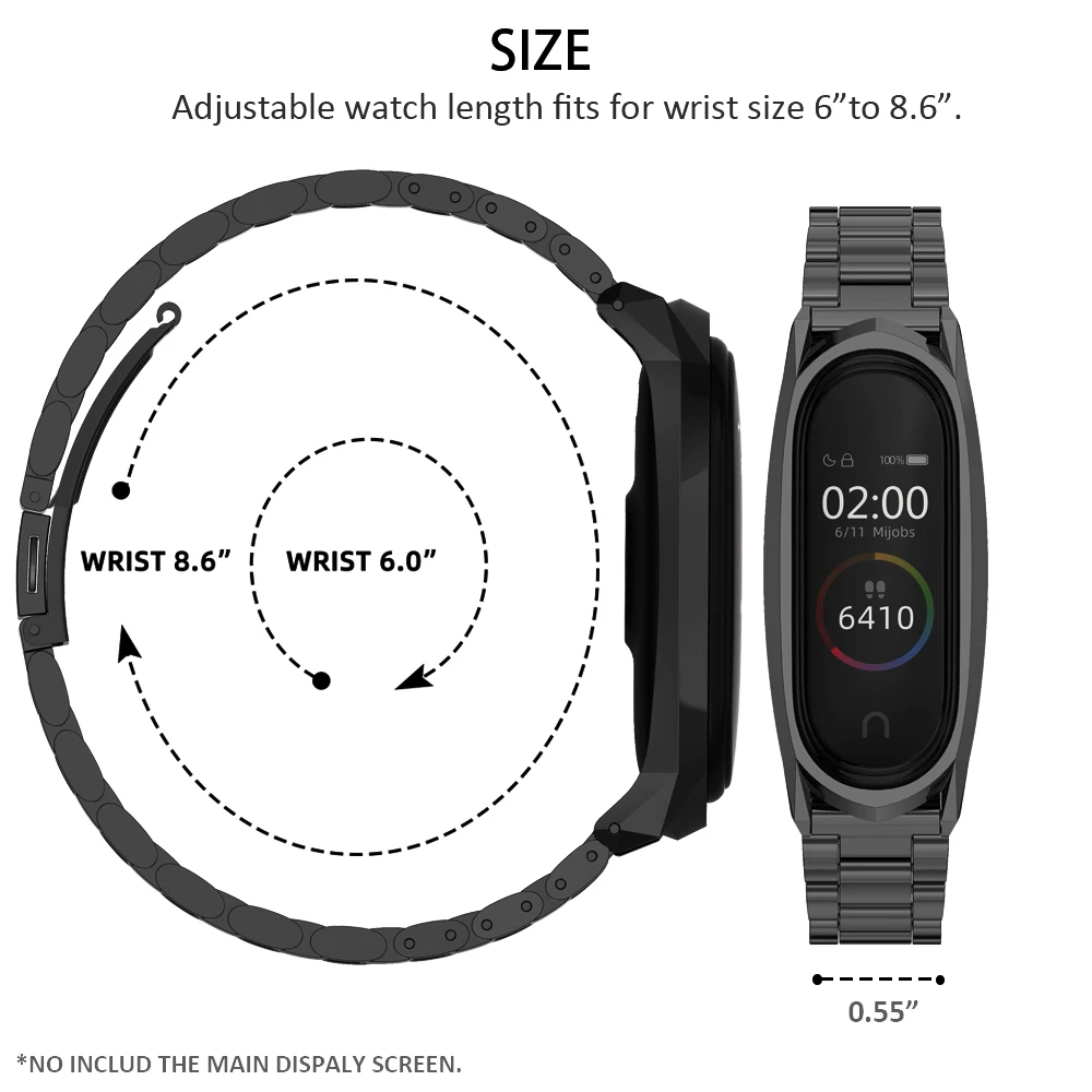 Для Xiaomi Mi Band 5 6 ремень нержавеющим металлом Роскошная Xaiomi для 4 браслет Xiomi Miband4