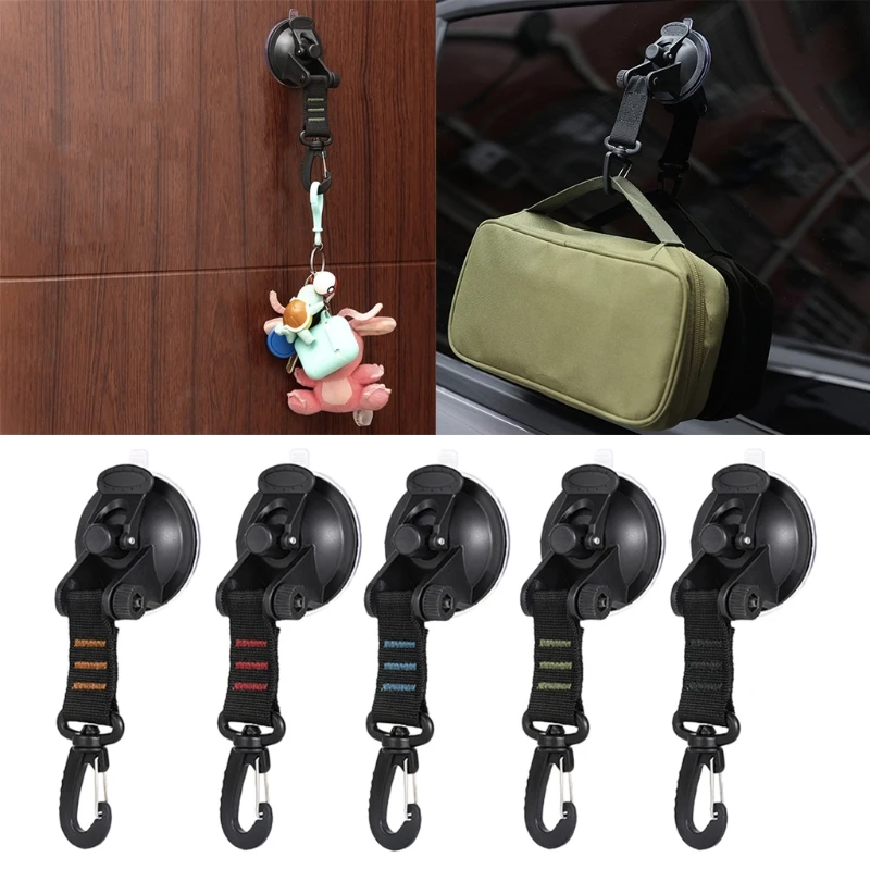 

4pcs Suction Cup Hook Outdoor Camping Hiking Suction Cup Anchors Hook Reusable Tie Down Home Securing Hook Portable Hook