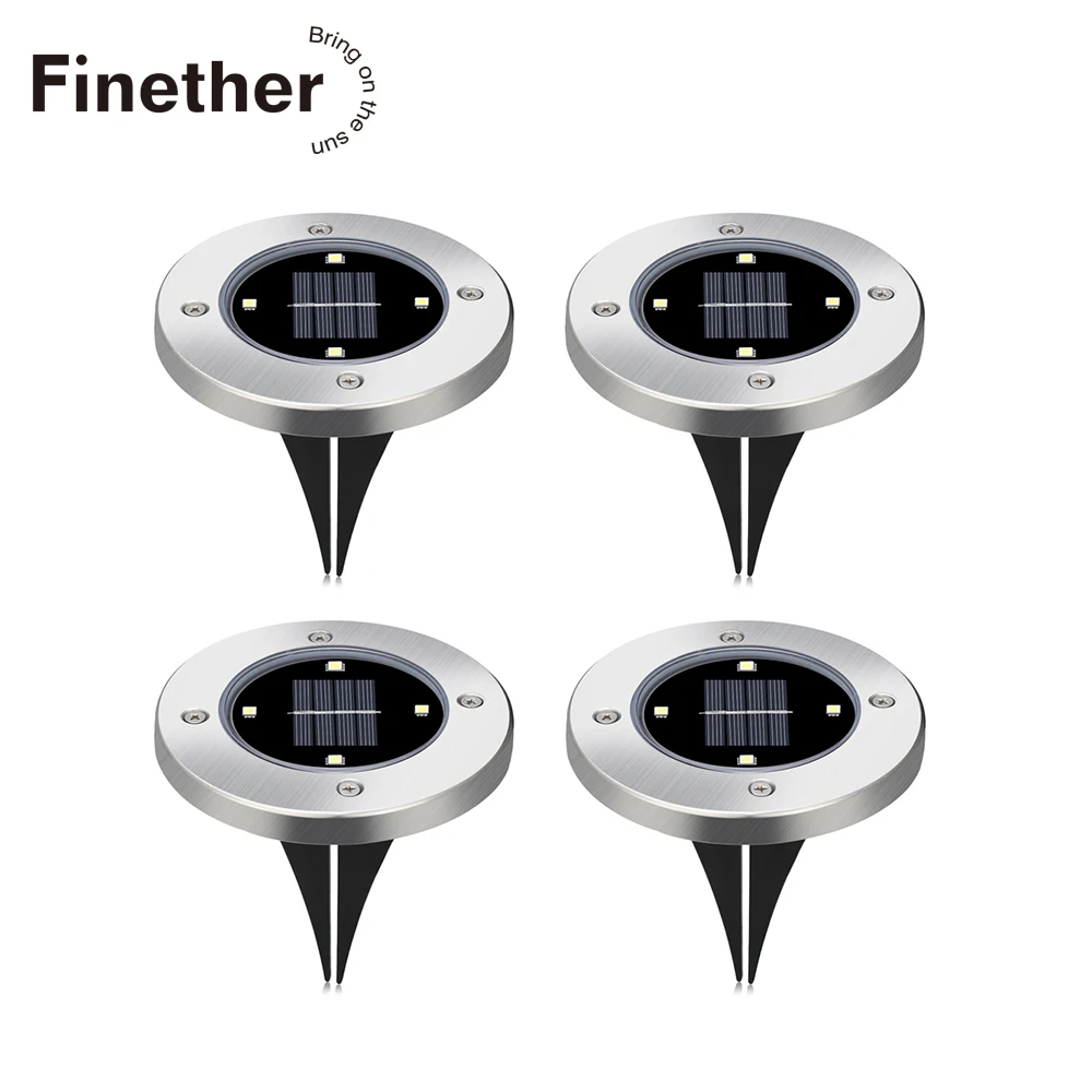 4 шт./лот светодиода на солнечных батареях IP65 водонепроницаемая садовая наземная
