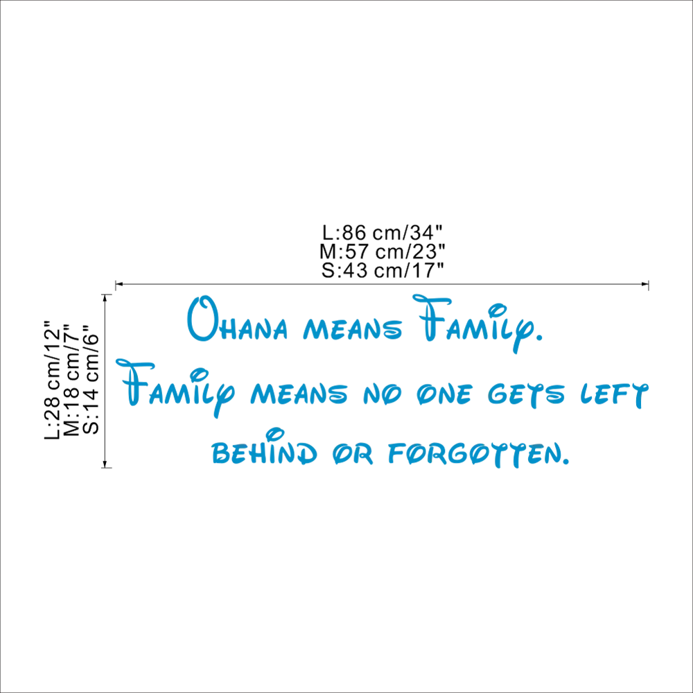 Стикер настенный из ПВХ со съемной надписью Disney Family QHANA|Наклейки на стену| |