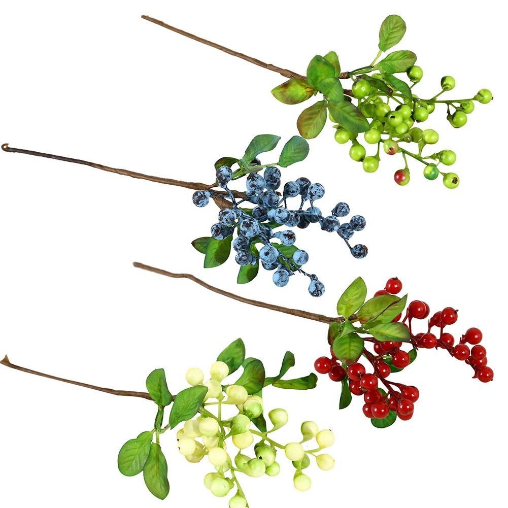 

1 Pc Artificial Plastic Fruit Blueberry Green Plant Home Hotel Cafe Decoration Mini Simulation Fruit Fake Decorative Fruit