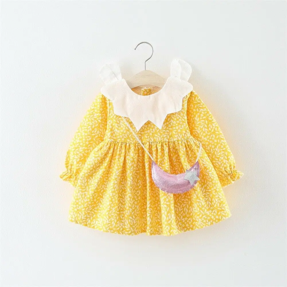 Милый для новорожденных детей девочек платье принцессы милые с длинным рукавом