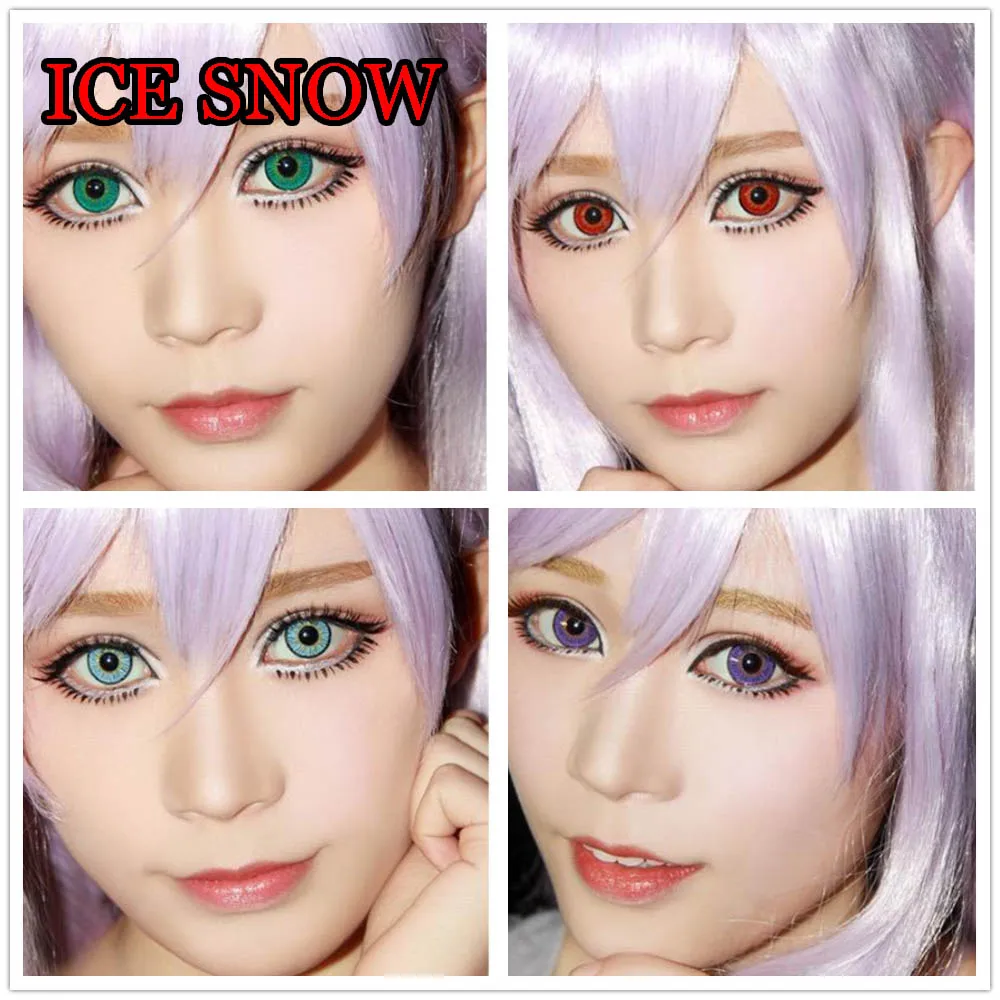 

Hotsale Contact Lenses for Color Eyes Halloween Anime Cosplay Con Women Men Eyewear lentes de contacto Ice Snow