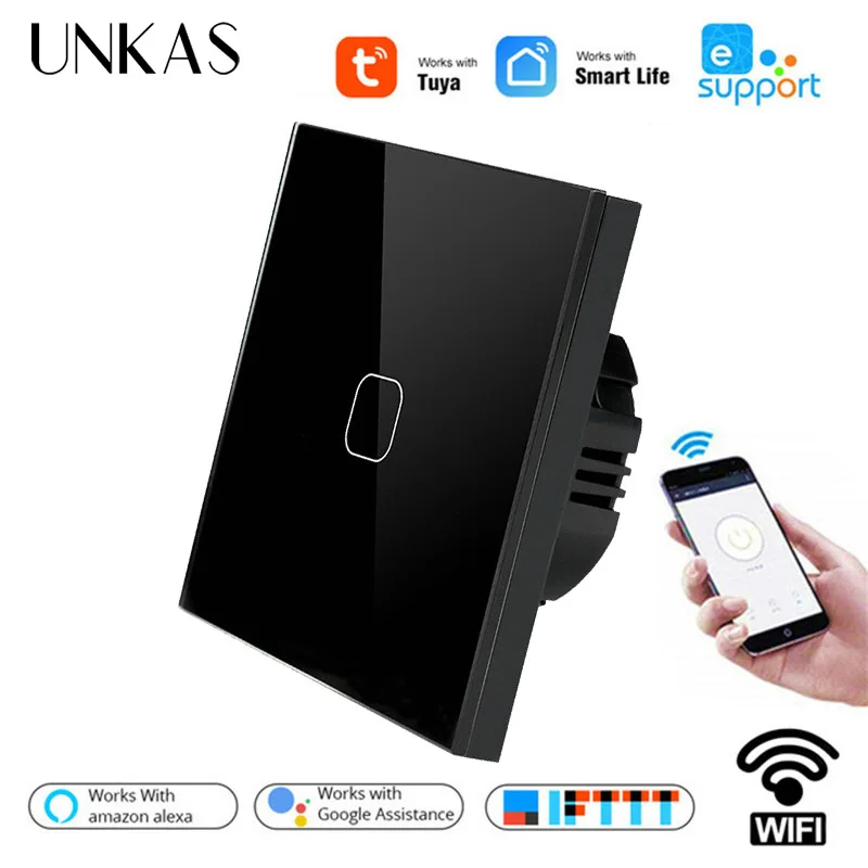 UNKAS EU/UK Alexa / Google Home WI-FI умный сенсорный переключатель приложение Беспроводной