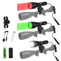 xm l t6 weapon light 5000 lumens tactical led white hunting flashlightrifle scope gun mountremote switch18650usb charger