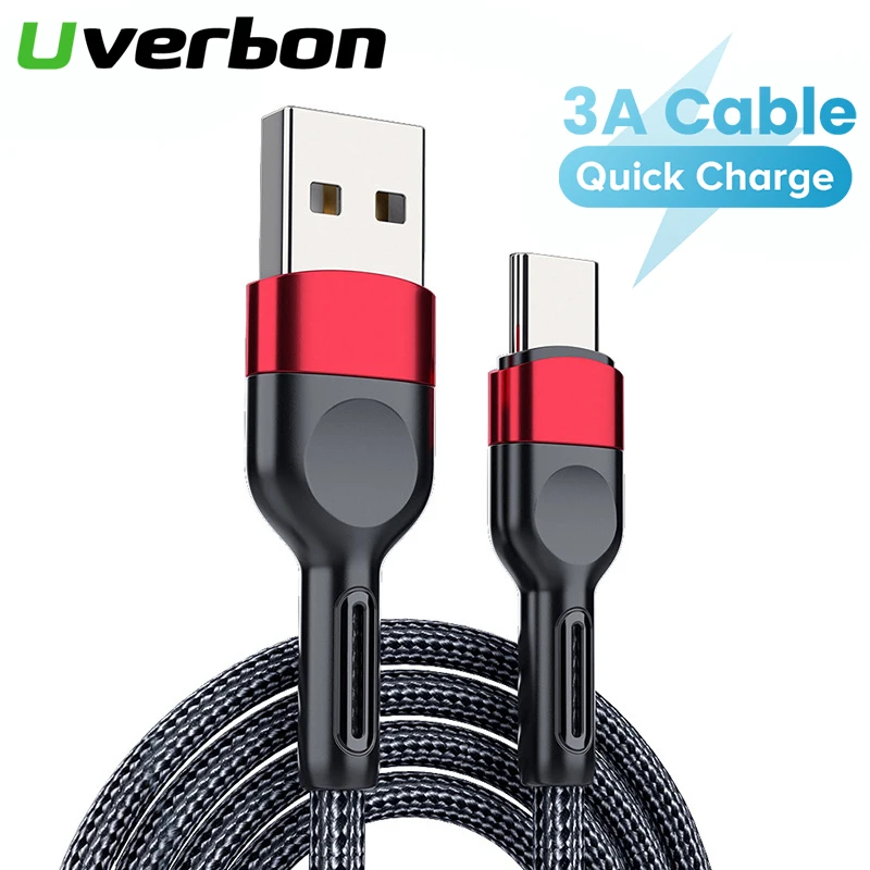 

USB Type C Cable For Samsung Xiaomi 3A Fast Charging USB-C Cable Mobile Phone Charger USB C Type-C Data Wire Cord For Huawei