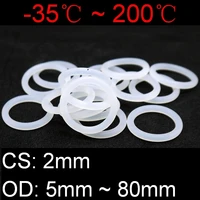 1050pcs vmq white silicone ring gasket cs 2mm od 5 80mm food grade waterproof washer rubber silicone gasket rubber o ring