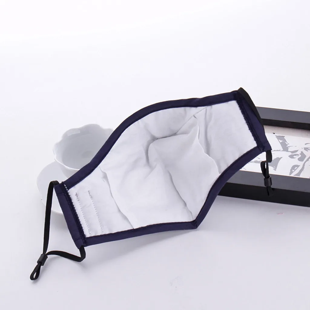 

Adult Protective Cotton Mask With 2pc Filters Unisex Solid Masks Breathing Mouth-Muffle High Quality Masque Mascarill