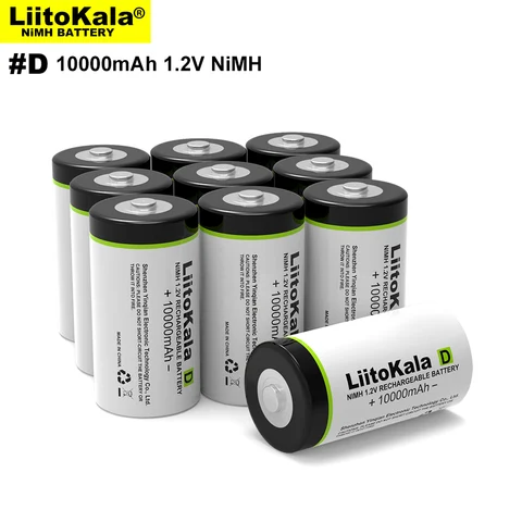 Аккумуляторы LiitoKala D, 10000 мА ч, 1-12 шт.