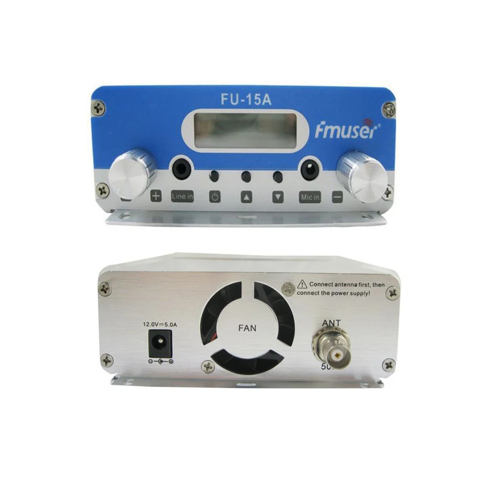 FMUSER FU 15A 15 Вт PLL стерео FM Zender передатчик Power Audio Cable Radio Station для церкви
