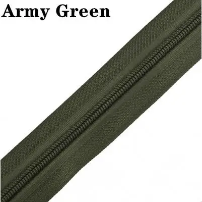 ArmyGreen 5 м длинная молния нейлон 3# пододеяльник подушка одеяло невидимая молния двойная молния черный и белый - Цвет: ArmyGreen