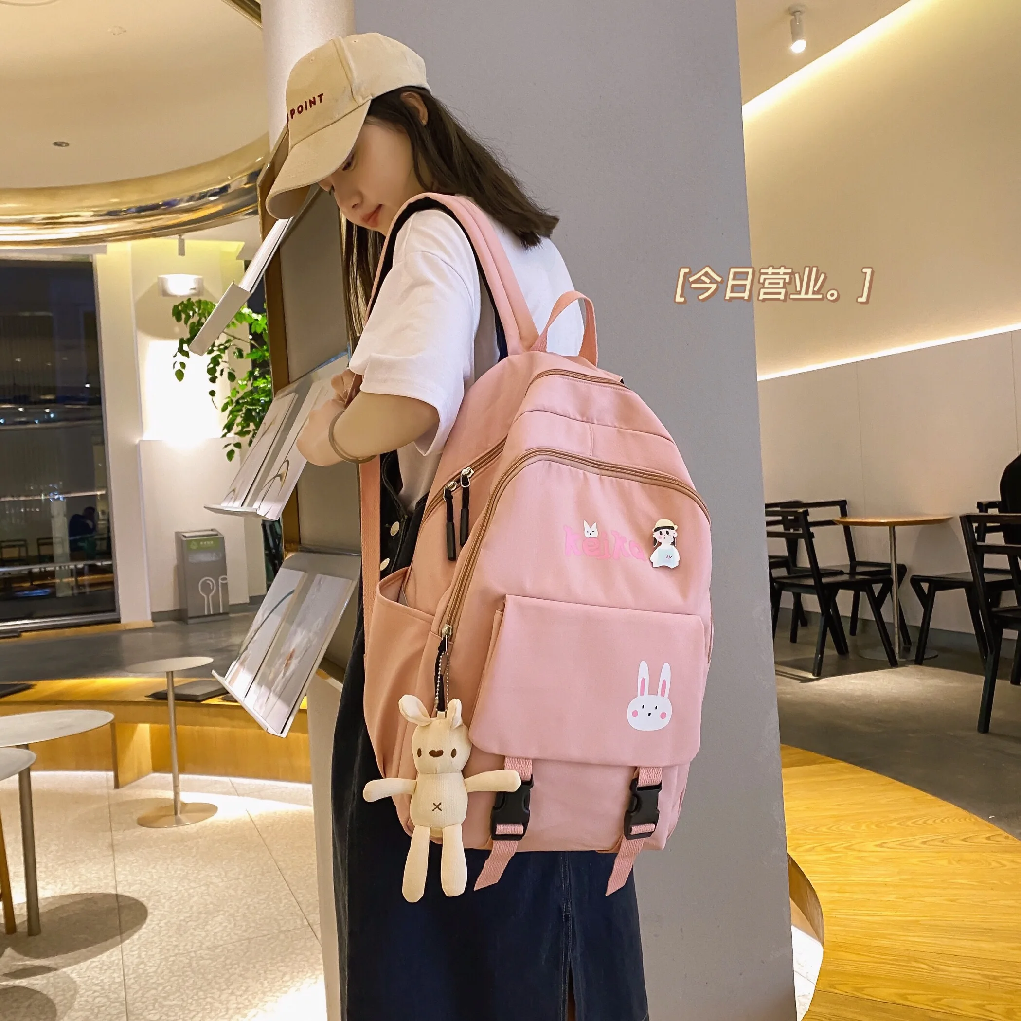 

Litthing Backpacks for School Teenagers Girls Cute Ring Bag Designer Travel Laptop Backpack Women Notebook Back Bag